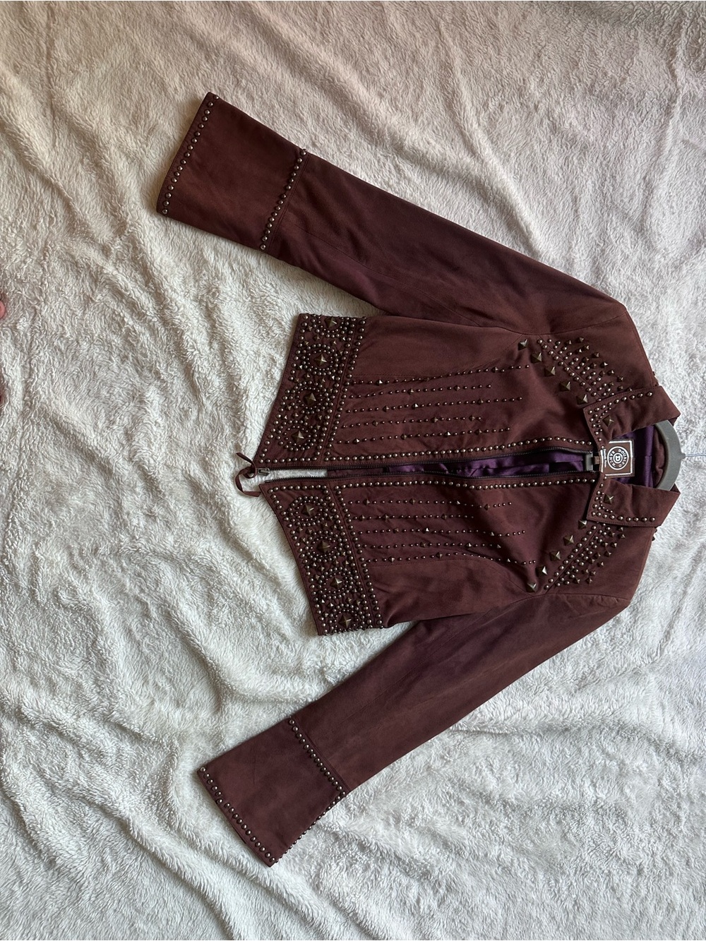 Double D Ranch Dark Brown Studded Leather Jacket